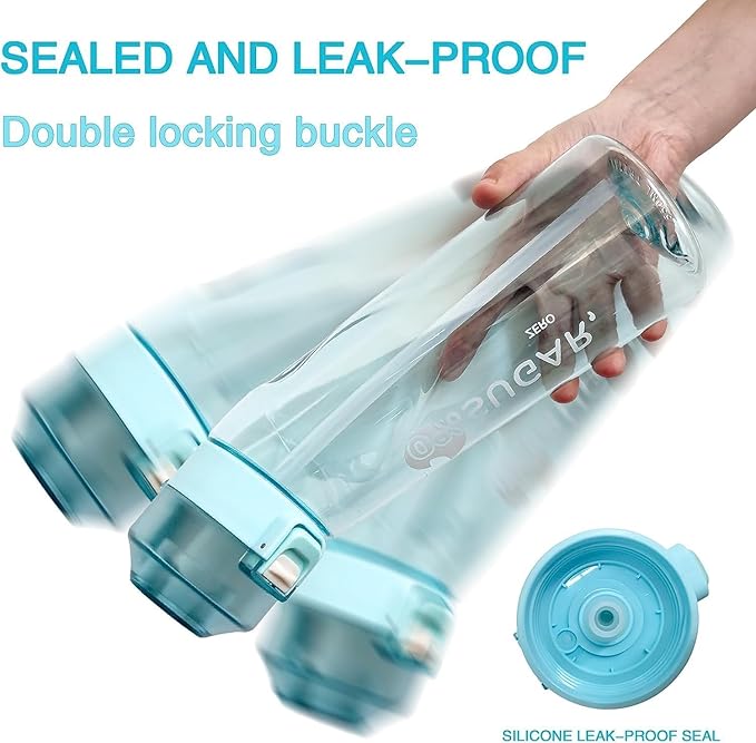 Air Water Bottle 8PCS Flavor Pods 22oz Fruit Fragrance Scented Water Cup BPA Free 0% Sugar For Outdoor Sports,Gifts From Friends, Birthday Gifts (1 bottle Blue+7 pods in random flavors)