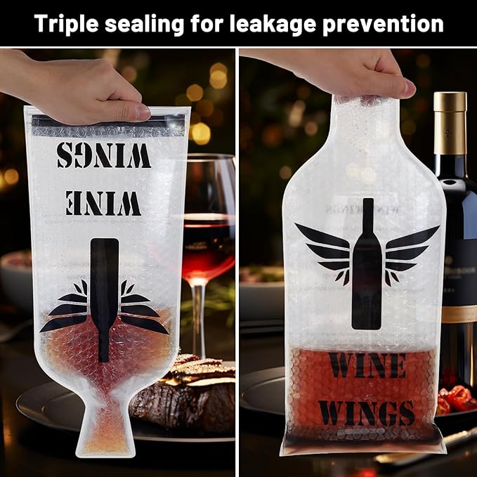 Wine Bags for Travel, 2 Set Reusable Wine Bottle Travel Protector Bags, Airplane Car Cruise,Double Layer Leak Proof, wine bottle travel protector bags, Travel Wine Bags for Suitcase Luggage