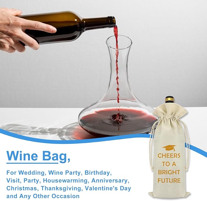 Graduation Gifts for Her Him Class Of 2024 Graduation Party Wine Bag University College Middle High School Graduation Gift for Senior Students Nurse Masters Degree School Student Graduate Gift
