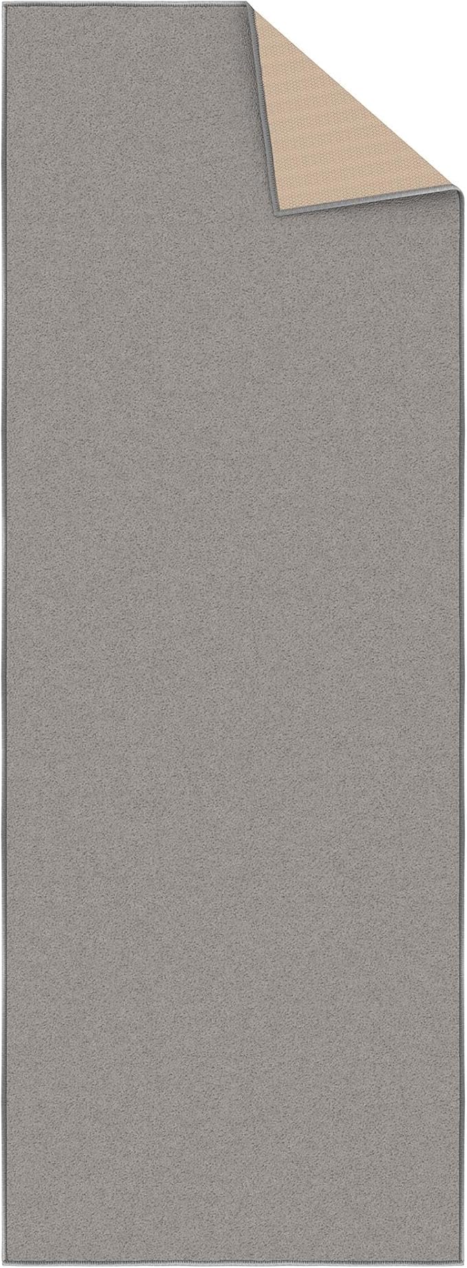 Machine Washable Modern Solid Design Non-Slip Rubberback 2x6 Traditional Runner Rug for Hallway, Kitchen, Bedroom, Living Room, 2'2" x 6', Gray