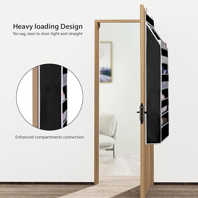 Univivi 5-Shelf Over Door Organizer Baby Door Wall Mount Storage with 3 Small PVC Pockets and 4 Large Pockets Ideal for Baby Stuff, Toiletries and Sundries