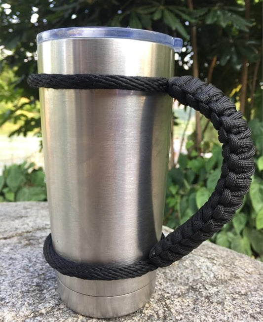 Handmade Paracord Handle for Yeti/Rtic/Ozark Trail Rambler 20 Oz Tumbler. Black