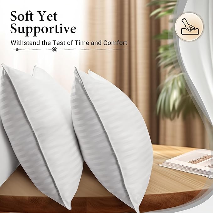 Basic Beyond Queen Size Pillows Set of 2 - Down Alternative Pillows for Sleeping, Soft 20 x 28 Inches Pillows Queen Size Set of 2 for Back, Stomach or Side Sleepers