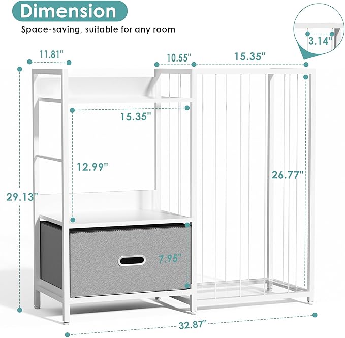 Stuffed Animal Storage, Metal Toy Storage Organizer Shelf with Kids Bookshelf, Sturdy Plushie Toys Holder Bin Multipurpose Toys Book Rack Zoo Cage for Kids Room, Nursery, PlayRoom, Birthday, White