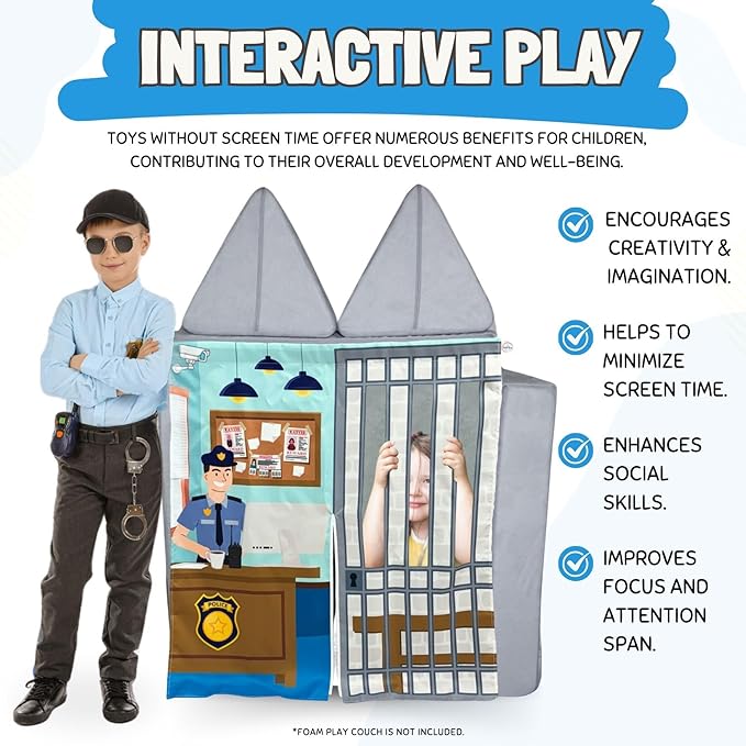 Play Panel for Childrens Foam Sofa Kids Couch (Police)