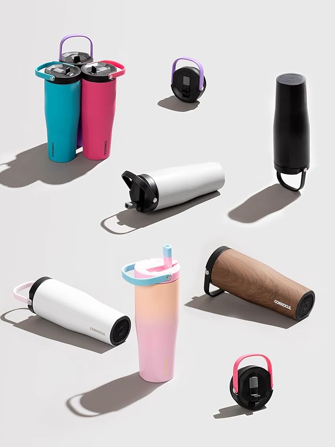 Corkcicle Go Cup XL Insulated Tumbler with Lid and Straw, Unicorn Magic, 30 oz – Reusable Water Bottle Keeps Beverages Cold for 12hrs – Cupholder Friendly Tumbler, Leak-Proof Design