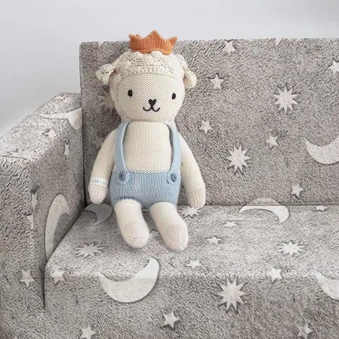 Glow in The Dark Chairs Children's Extra Wide Convertible Sofa to Lounger - Extra Soft 2 Seats 2 in 1 Flip Open Sleeper Couch for Toddler Kids Girls Boys