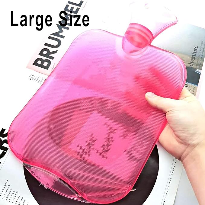 Markeny 2PCS Hot Water Bags, Premium Classic Rubber Water Bottle for Cold Weather