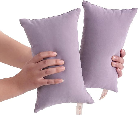 BEDSUM 2 Pack Tiny Pillows, 11"x7" Microfiber Mini Pillows for Toddler, Travel, Pets, Soft and Machine Washable Small Pillows for Neck, Wrist, and Knee Comfort, Lavender