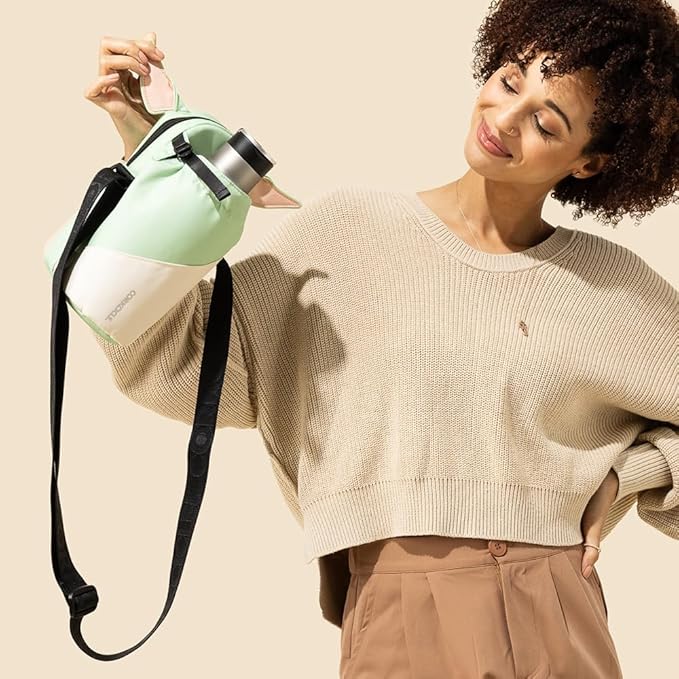 Corkcicle x Star Wars Grogu Crossbody Water Bottle Sling Bag, Fits 16 oz to 40 oz Tumbler – Water Bottle Holder with Strap Securely Holds Bottle, Cards, Phone, & Keys