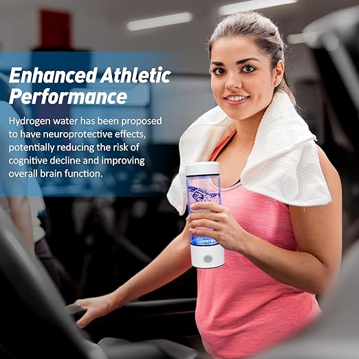 Hydrogen Water Bottle,Hydrogen Water Bottle Generator with SPE/PEM Technology Water Ionizer, Hydrogen Water Machine with 3mins Electrolysis, Portable Rechargeable for Home Office Travel, Sport(White)