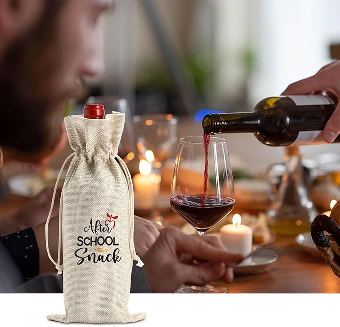 Teacher Appreciation Gifts Teacher Wine Bag Teacher Thank You Gifts End of Year Teacher Gifts Back to School Gifts After School Snack Wine Bag