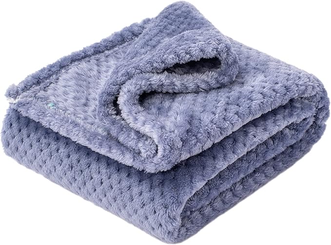 Fuzzy Blanket or Fluffy Blanket for Baby Girl or boy, Soft Warm Cozy Coral Fleece Toddler, Infant or Newborn Receiving Blanket for Crib, Stroller, Travel, Decorative (40Wx60L, M-Pearl Blue)