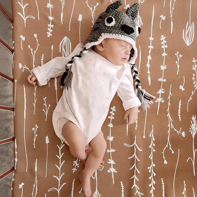 GRSSDER Stretch Ultra Soft Jersey Knit Fitted Crib Sheets Set 2 Pack，Fit All Standard Crib Mattress Pads Safe and Snug, Stylish Pattren of Jungle Animals