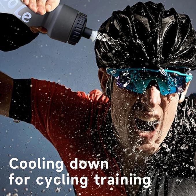 Bike Squeeze Water Bottle w/Pull Top Lid, Leakproof, BPA Free, Easy Squeeze Reusable Water Bottles for Fitness, Cycling, Running, Hiking, School, Fresh Color 24 Oz (1 Pack)