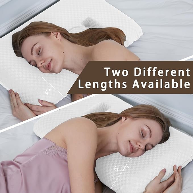 Ear Piercing Pillow with Ear Hole for Sleeping with Sore Ear Pain, Memory Foam 2 Hole Ear Hole Pillow Ear Guard Pillow | Ear Piercing Protection | Support earplugs for Sleep (White)