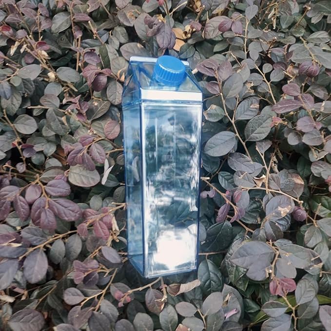 Jinberry 500ml/17Oz Cute Leakproof Milk Carton Water Bottle Portable Drinkware for Outdoor Climbing Tour or Camping