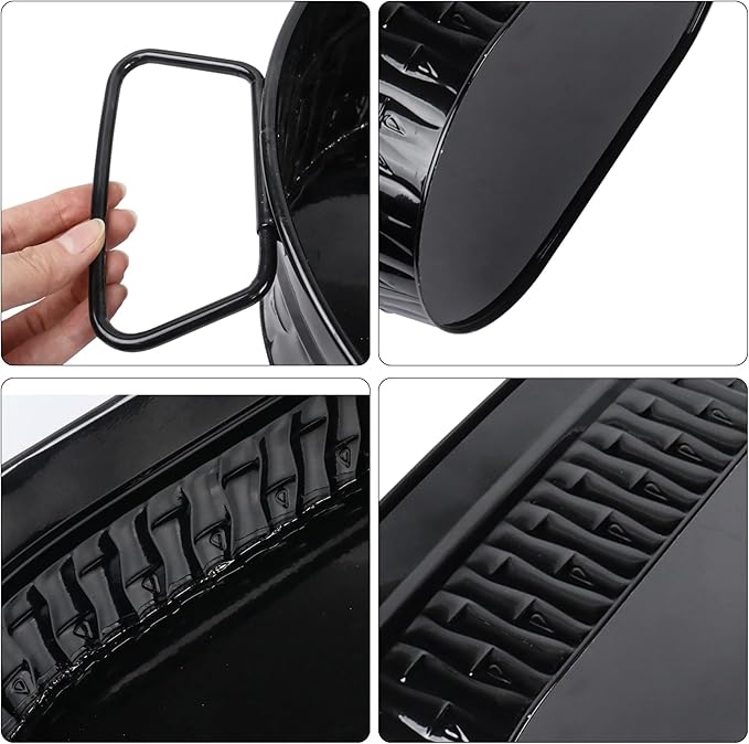 Klmnop 2 Packs Ice Bucket, 14L Metal Beverage Tub with Handles, Black Drink Tub&Drink Buckets for Parties(Black)