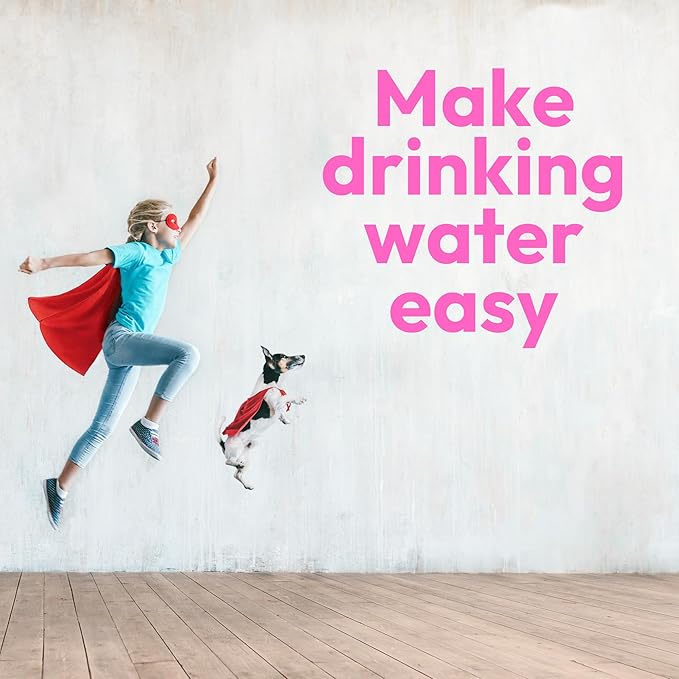 Kids Water Bottle with Times to Drink | 24oz BPA-Free Reusable Water Bottles with Time Marker | Clear Tritan Plastic Great for School | Leakproof Cap & Carry Loop | Made in USA