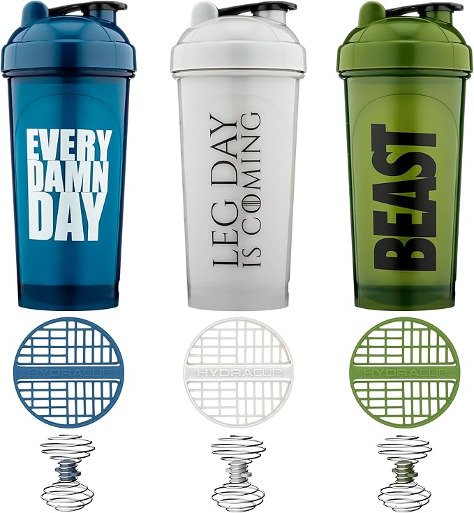 Hydra Cup OG Logo [5 Pack] 28 oz Shaker Bottles for Protein Shakes, Shaker Cups with Ball Blender Whisk, Travel To Go, BPA Free (Dark Colors)