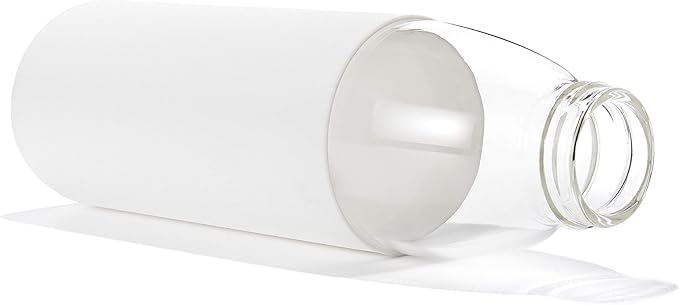 veegoal Glass Water Bottles 18 Oz Borosilicate with Bamboo Lid, BPA-FREE, Non-Slip Silicone Sleeve, and Stainless Steel Leak Proof Lid - Glass Water Bottle for Men and Women