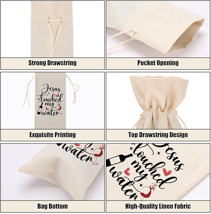 Funny Wine Quotes Wine Bag Wine Tasting Party Supplies for Wine Lovers Christian Women Men Bride Groom Christmas Birthday Wedding Bachelorrette Party Wine Bags