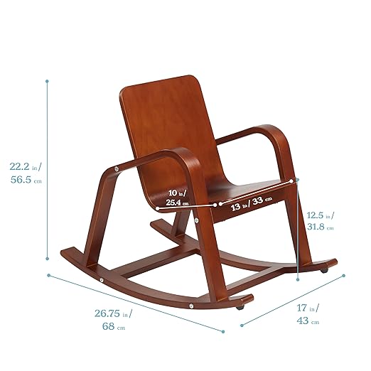 ECR4Kids Bentwood Rocking Chair, Kids Furniture, Dark Walnut