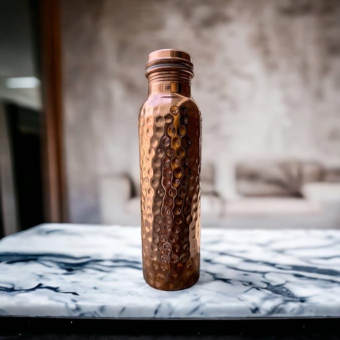 Copper Water Bottle for Drinking Copper Cups 100 Pure Copper Water Bottle Copper of Siddhivinayak Overseas 32 OZ / 950 ML Handcrafted Cup Hammered Ayurvedic Copper Tumbler Dispenser Water Pitcher