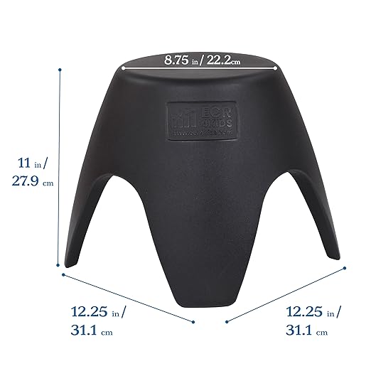ECR4Kids Ayana Stool Set, Flexible Seating, Black, 4-Pack