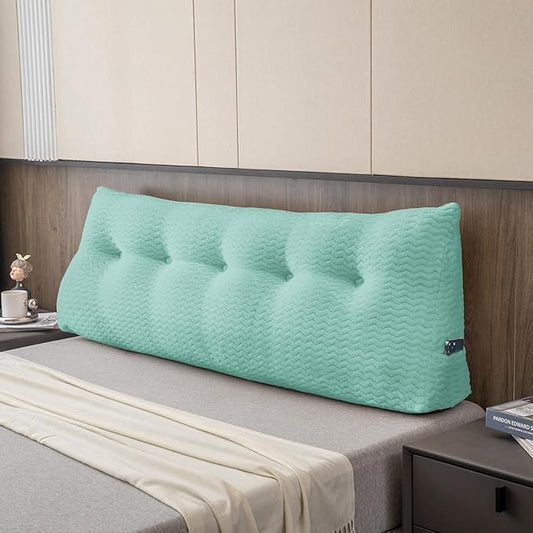 Large Bolster Triangular Headboard Wedge Backrest Positioning Support Bed Rest Reading Pillows Headboard Wedge Pillows for Day Bed Bunk Bed with Removable Cover