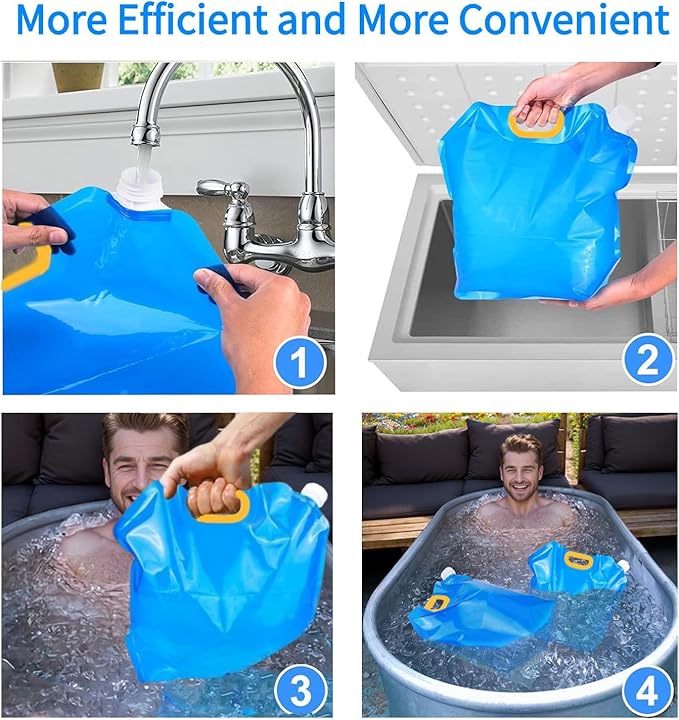 Ice Bath Bags, Portable/Reusable Ice Pack, Ice Maker for Ice Bath, Chiller for Cold Plunge, Applicable to for Athlete's Ice Cold Therapy and for Ice Bucket Challenge Game (10L, Count, 2)