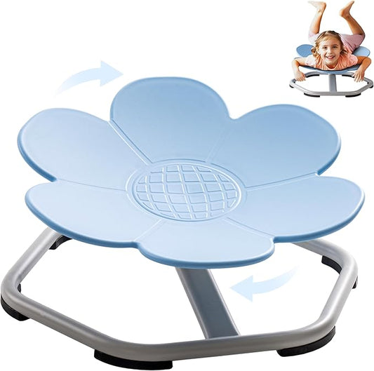 ROBUD Kids Sensory Swivel Chair, Autism Kids Swivel Chair with Non-Slip Design, Training Body Coordination, Flower Shape Wobble Chair, No Assembly, Blue