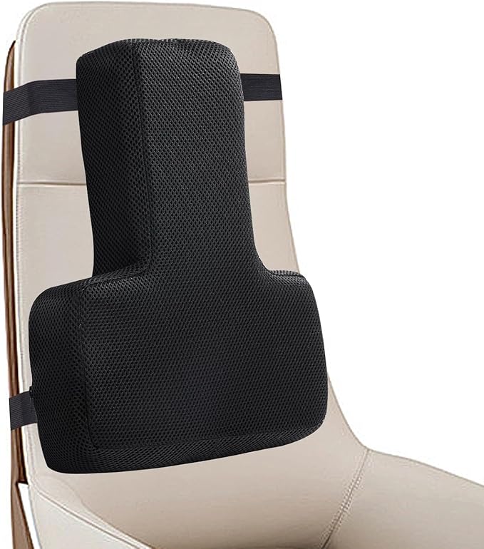 HOMBYS Lumbar Support Pillow for Office Chair-Seat Cushion for Back Support, Improved Sitting Posture and Upper/Lower Back Pain Relief for Desk Chairs, Car Seats and Airplanes (Black, 17"x13"x3")