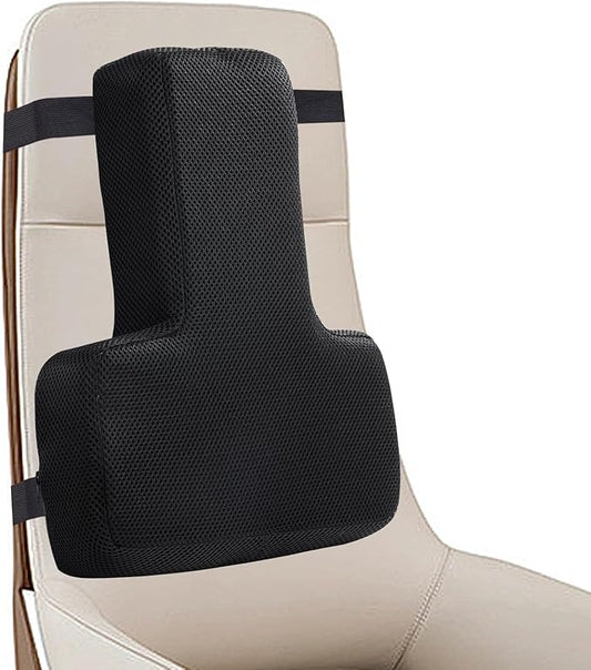 HOMBYS Lumbar Support Pillow for Office Chair-Seat Cushion for Back Support, Improved Sitting Posture and Upper/Lower Back Pain Relief for Desk Chairs, Car Seats and Airplanes (Black, 17"x13"x3")