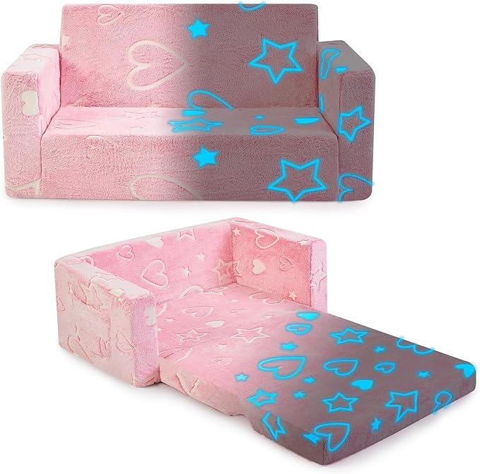 Modular Kids Play Couch,Toddler Couch Kids Sofa,Child Sectional Sofa,Bedroom and Playroom Furniture for Toddlers,Convertible Foam and Floor Cushion for Boys and Girls,Glow in The Dark