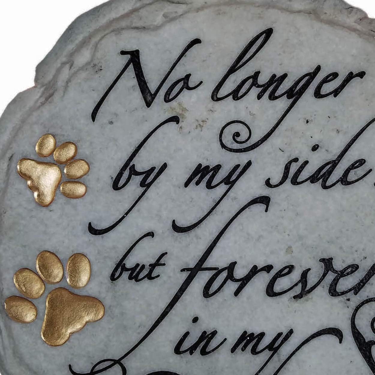 Spoontiques - Garden Décor - No Longer by My Side Stepping Stone - Decorative Stone for Garden, 9.63" Diameter