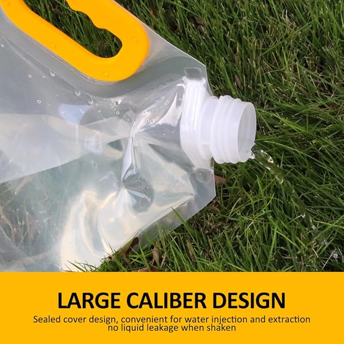 MODUODUO Collapsible Water Jug Container Bag 5pcs Outdoor Folding Water Bag with Handle for Catered Events, Camping, or Hiking (1.3 gal)