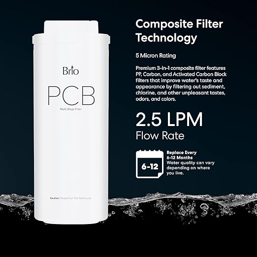 Brio PCB 3-Stage Water Filter Replacement for Filtration System TROE600PRISM