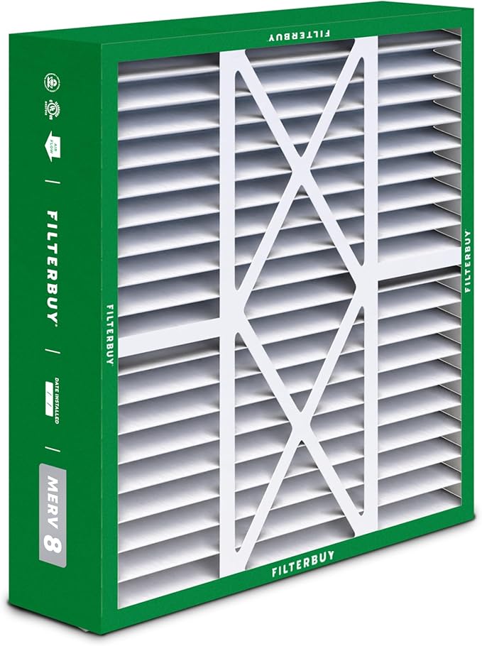 Filterbuy 16x20x5 Air Filter MERV 8 Dust Defense (2-Pack), Pleated HVAC AC Furnace Air Filters for Honeywell FC100A1003, Lennox X0592, and More (Actual Size: 15.75 x 19.75 x 4.38 Inches)