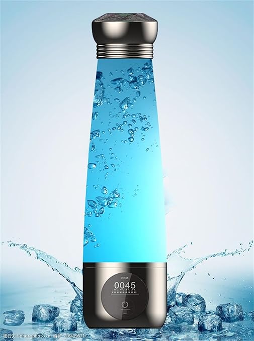 Hydrogen Water Bottle 3000ppb Dupont Membrane Ionized Water Bottle Hydrogen Cup PEM/SPE Technology Purification Vent Rechargeable Hydrogen Water Generator for Home Office Travel