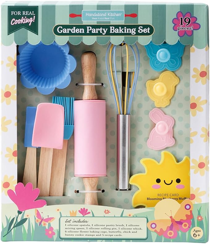 Handstand Kids 19-Piece Garden Party Baking Set with Recipes for Kids