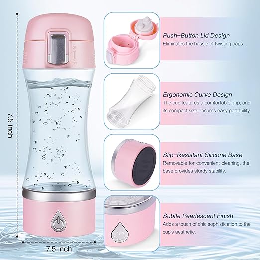 Hydrogen Water Bottle, Hydrogen Water Bottle Generator, Improve Water In 3 Minutes Hydrogen Water Machine, Suitable For Home, Office, Travel, Exercise, Gift For Love