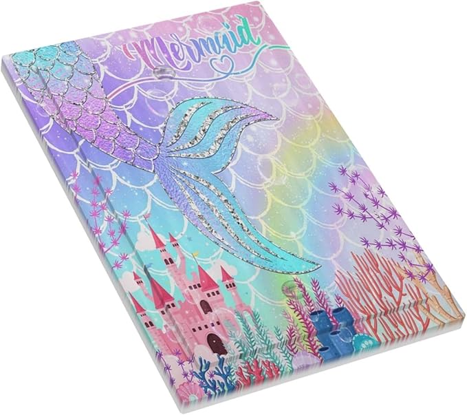 Silvery Glitter Cute Mermaid Tail Fantasy Castle 1 Gang Light Switch Covers No Device Wall Plate Decorative Blank Switchplate Electrical Faceplate for Kidroom Nursery Girlroom Bedroom Decor