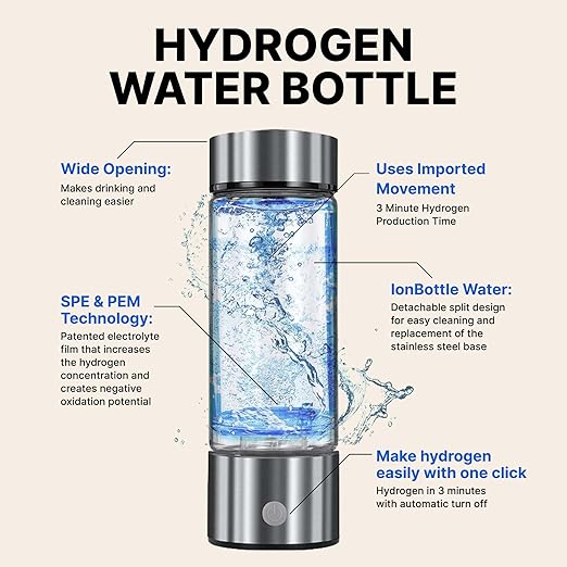 Hydrogen Water Bottle, Hydrogen Bottle, Hydrogen Bottle Water, Hydrogen Water Bottle Glass, Hydrogen Water Bottle Generator 420ml
