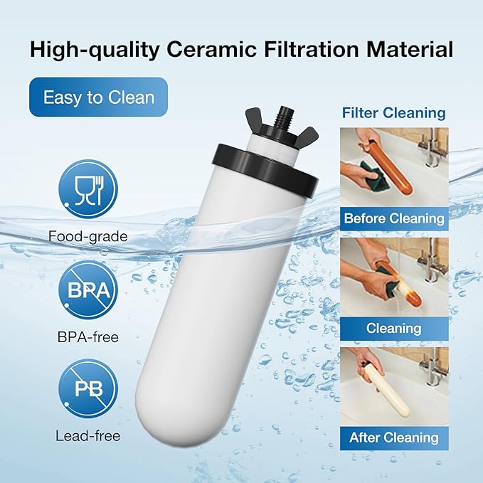 7" Ceramic Filter Activated Carbon Gravity Water Replacement Element (Ceramic Carbon, 2)