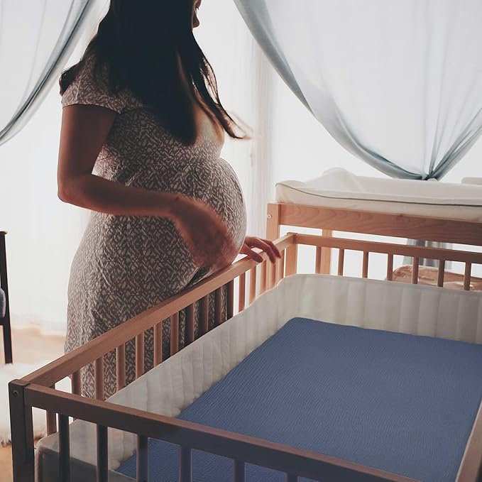 Baby Muslin Crib Sheets - Toddler Cotton Fitted Crib Sheets Neutral for Boys and Girls 2Pack