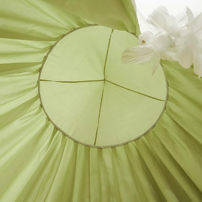 Mengersi Bed Canopy for Girls, Round Dome Canopy Curtains Room Decoration Princess Castle, Dreamy Mosquito Net Bedding (Sage Green)