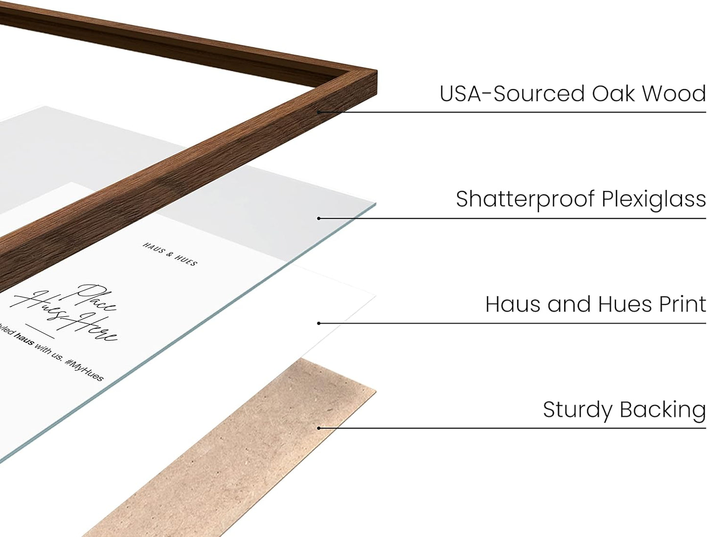 HAUS AND HUES Two 8x10, Two 11x14, Two 12x16 - Framed Walnut