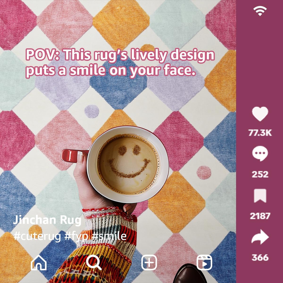 jinchan Kids Rug for Nursery 5ft Radius Corner Washable Area Rug Modern Colorful Quarter Circle Rug Soft Non-Slip Carpet for Bedroom Playroom Daycare Reading Nook Kitchen Classroom Berries on Cream