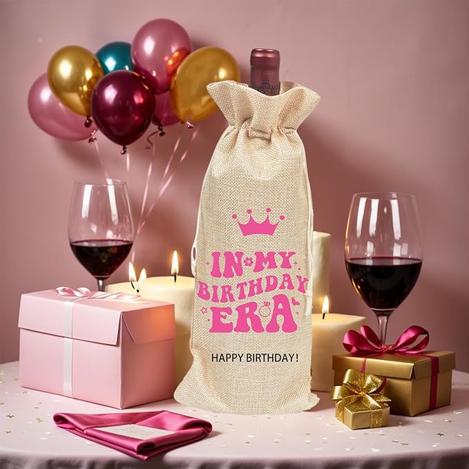 comfit Birthday Wine Gift Bags, Birthday Party Decoration Wine Bag Gifts, Happy Birthday decor, Pairs Well with Celebrating Birthday Wine Bag for Her Him